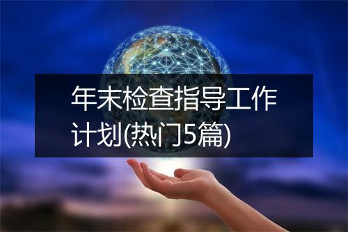 年末检查指导工作计划(热门5篇)