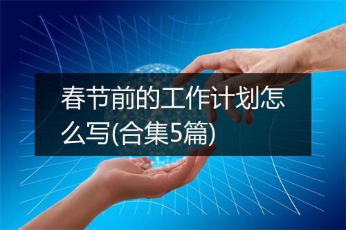 春节前的工作计划怎么写(合集5篇)