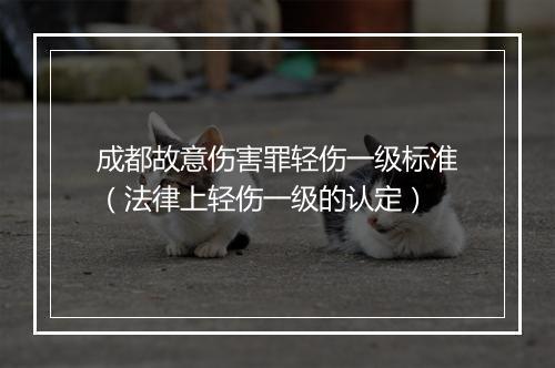 成都故意伤害罪轻伤一级标准（法律上轻伤一级的认定）