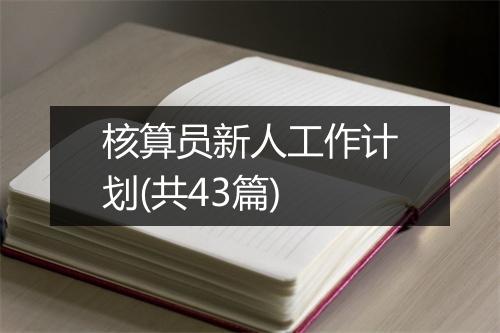 核算员新人工作计划(共43篇)