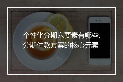 个性化分期六要素有哪些,分期付款方案的核心元素