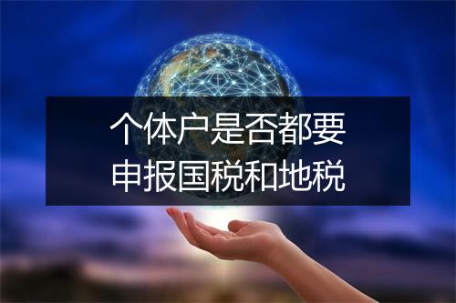 个体户是否都要申报国税和地税