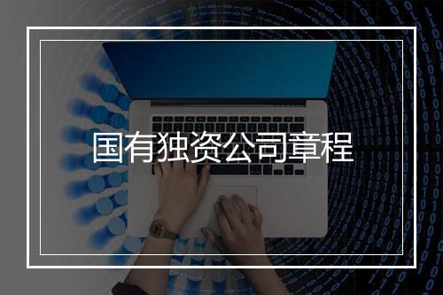 国有独资公司章程