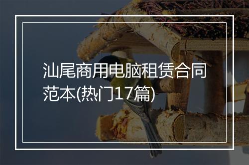 汕尾商用电脑租赁合同范本(热门17篇)