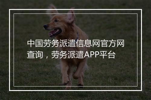 中国劳务派遣信息网官方网查询，劳务派遣APP平台