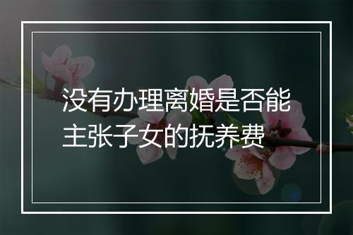 没有办理离婚是否能主张子女的抚养费