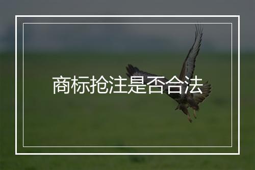 商标抢注是否合法