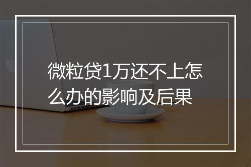 微粒贷1万还不上怎么办的影响及后果