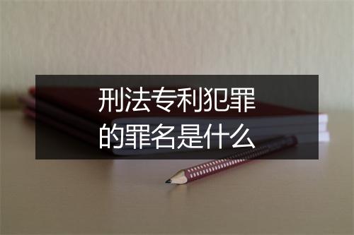 刑法专利犯罪的罪名是什么