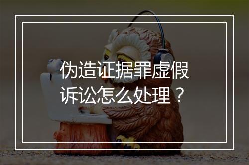 伪造证据罪虚假诉讼怎么处理？