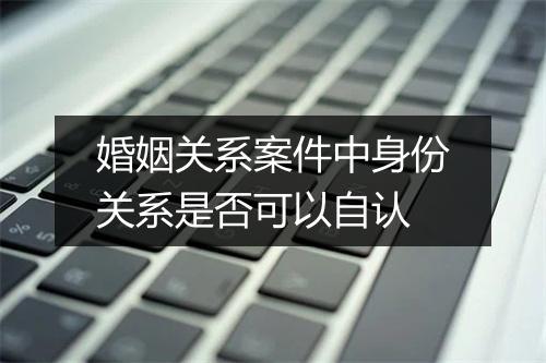 婚姻关系案件中身份关系是否可以自认