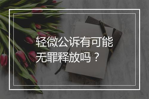 轻微公诉有可能无罪释放吗？