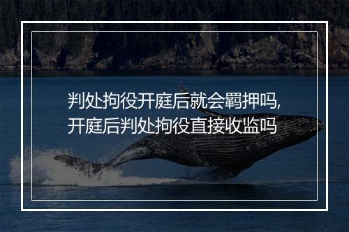 判处拘役开庭后就会羁押吗,开庭后判处拘役直接收监吗