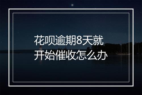 花呗逾期8天就开始催收怎么办