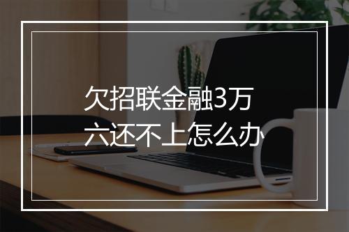 欠招联金融3万六还不上怎么办