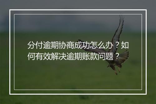 分付逾期协商成功怎么办？如何有效解决逾期账款问题？
