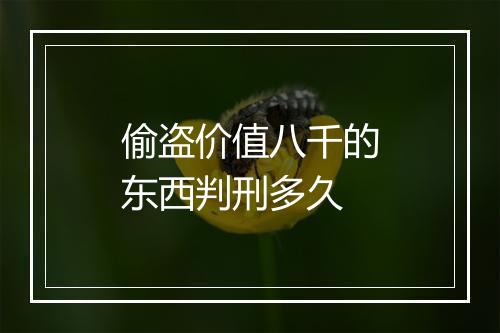 偷盗价值八千的东西判刑多久
