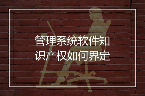 管理系统软件知识产权如何界定