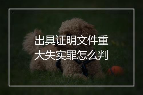 出具证明文件重大失实罪怎么判