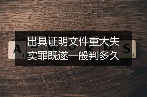 出具证明文件重大失实罪既遂一般判多久