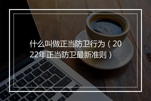 什么叫做正当防卫行为（2022年正当防卫最新准则）