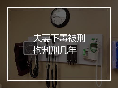 夫妻下毒被刑拘判刑几年