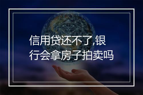信用贷还不了,银行会拿房子拍卖吗