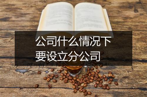 公司什么情况下要设立分公司