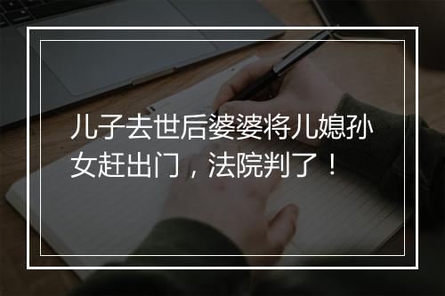 儿子去世后婆婆将儿媳孙女赶出门，法院判了！
