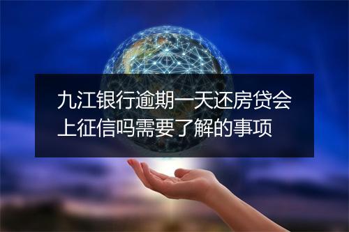 九江银行逾期一天还房贷会上征信吗需要了解的事项