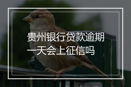 贵州银行贷款逾期一天会上征信吗