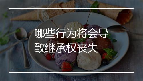 哪些行为将会导致继承权丧失