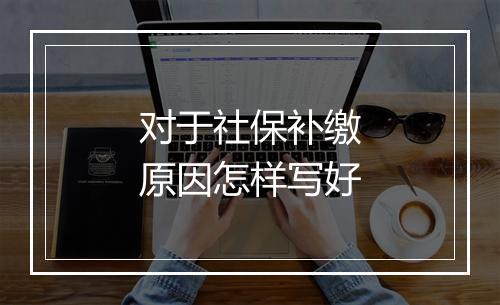 对于社保补缴原因怎样写好