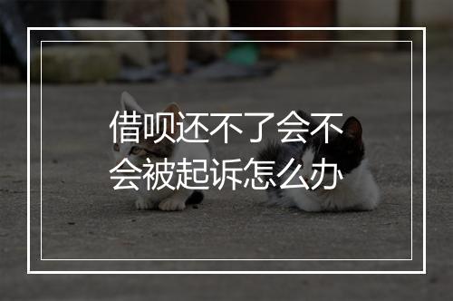 借呗还不了会不会被起诉怎么办