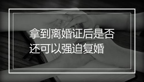 拿到离婚证后是否还可以强迫复婚