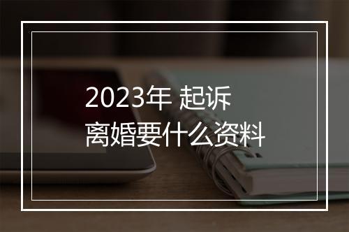 2023年 起诉离婚要什么资料