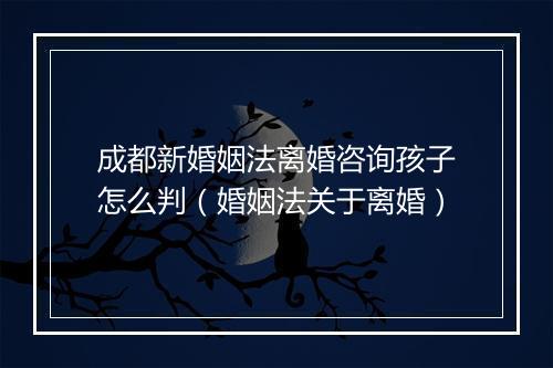 成都新婚姻法离婚咨询孩子怎么判（婚姻法关于离婚）