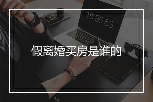 假离婚买房是谁的