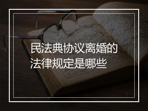 民法典协议离婚的法律规定是哪些