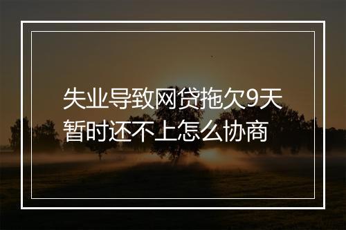失业导致网贷拖欠9天暂时还不上怎么协商
