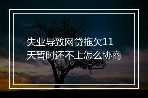 失业导致网贷拖欠11天暂时还不上怎么协商