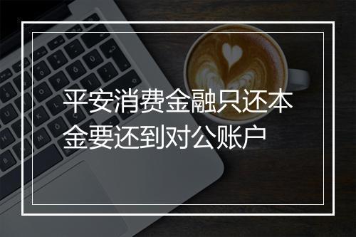 平安消费金融只还本金要还到对公账户
