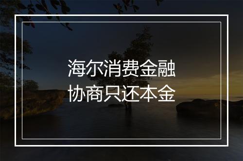 海尔消费金融协商只还本金