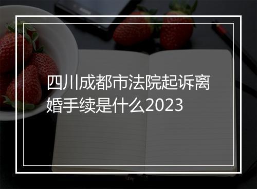 四川成都市法院起诉离婚手续是什么2023