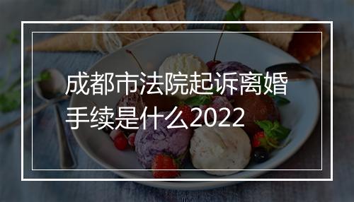 成都市法院起诉离婚手续是什么2022