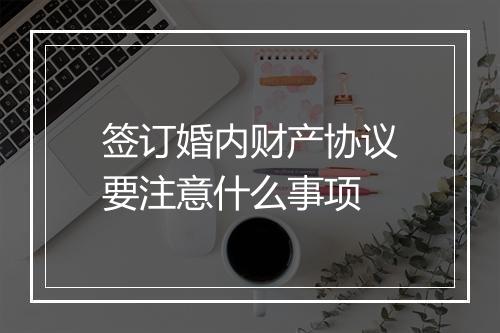 签订婚内财产协议要注意什么事项