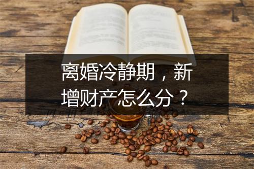 离婚冷静期，新增财产怎么分？