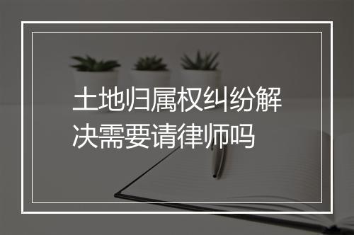 土地归属权纠纷解决需要请律师吗