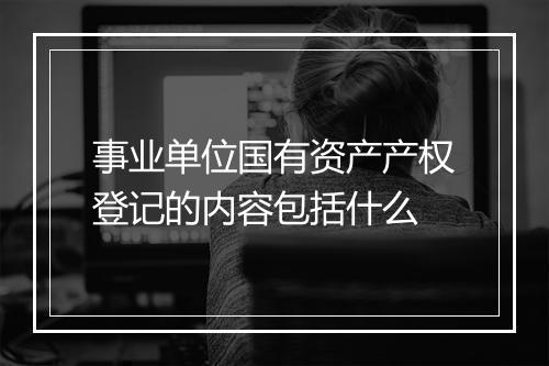事业单位国有资产产权登记的内容包括什么
