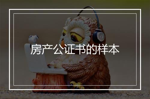 房产公证书的样本